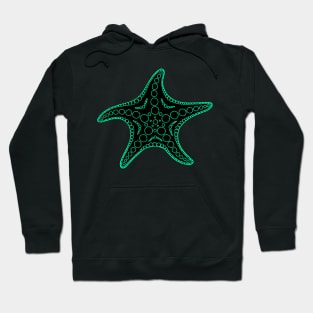 Starfish (cyan/black) Hoodie